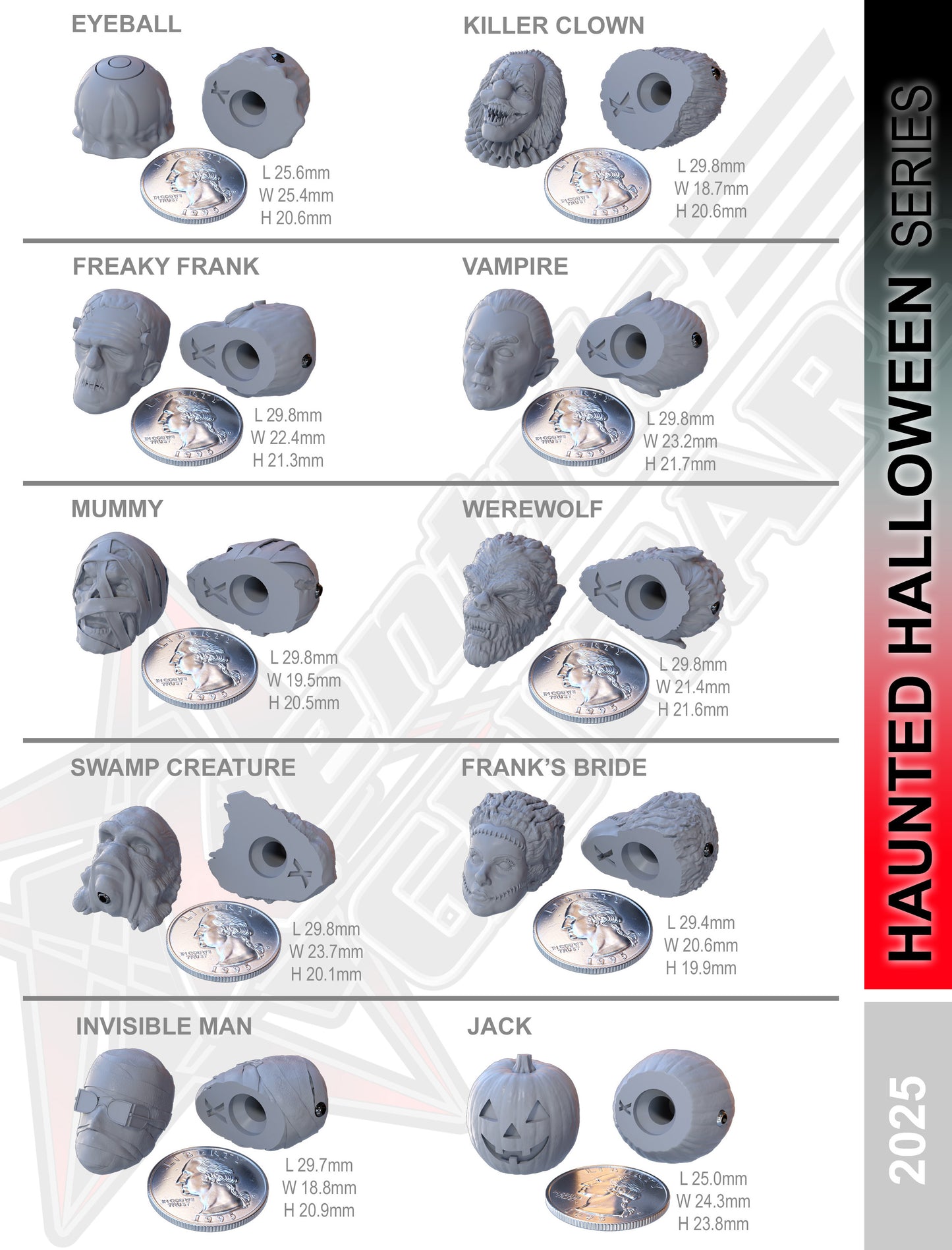 Xentric Guitars - HAUNTED HALLOWEEN Series Resin Guitar Knobs