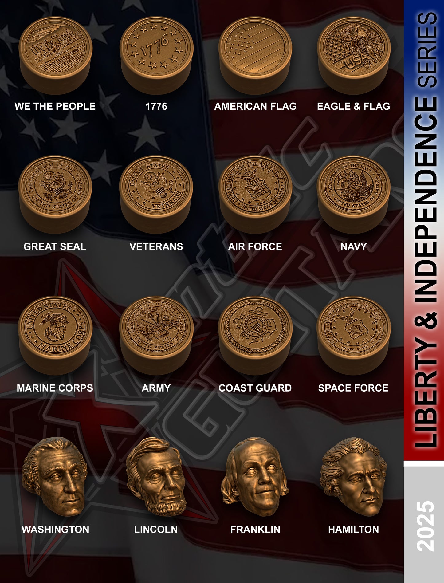 Xentric Guitars - LIBERTY & INDEPENDENCE Series Resin Guitar Knobs