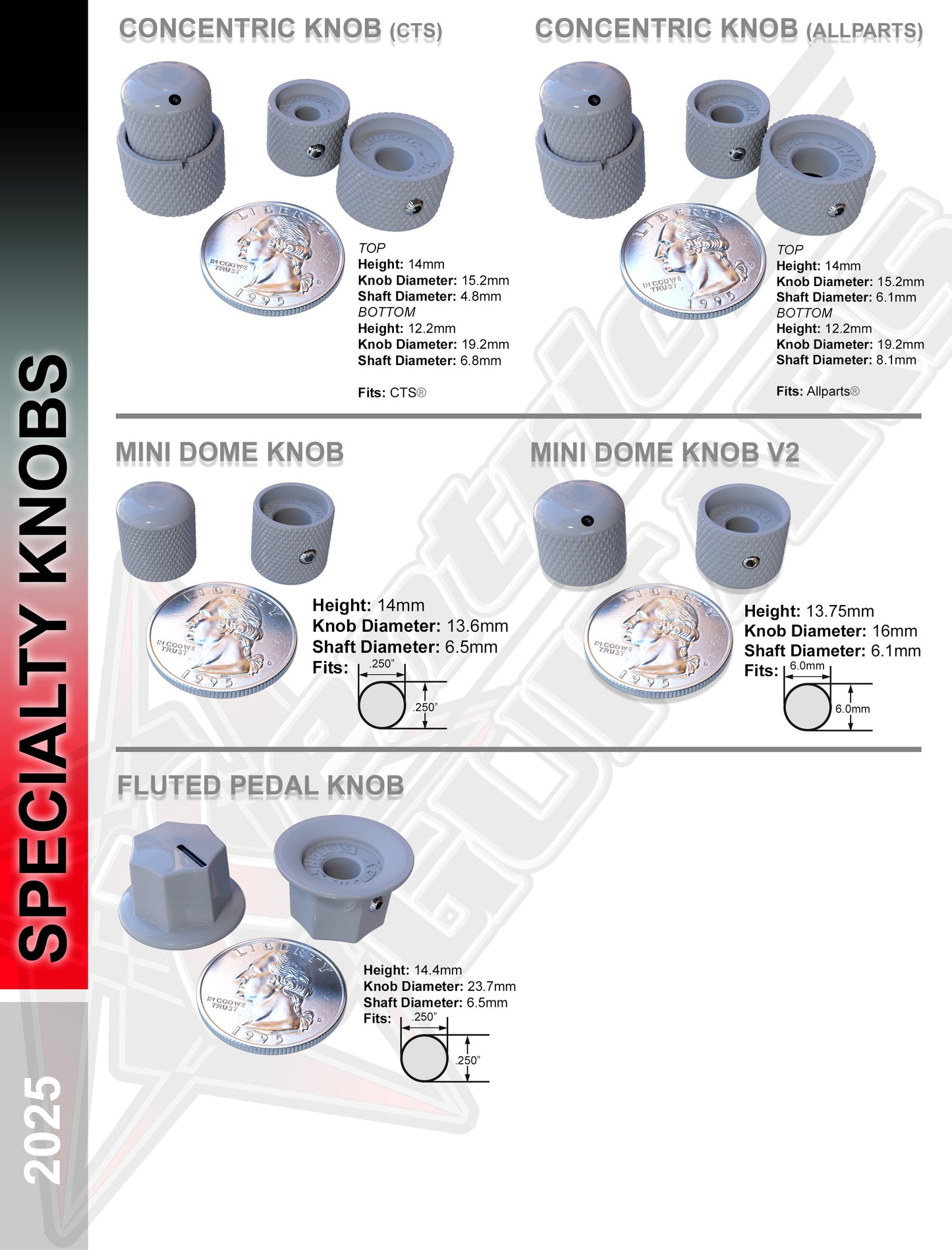 Xentric Guitars - CRYSTAL CLEAR Series Resin Specialty Guitar Knobs