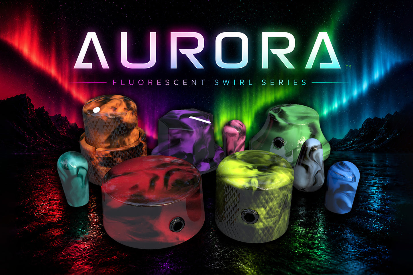 Xentric Guitars® - AURORA™ Series Resin Knobs and Switch Caps
