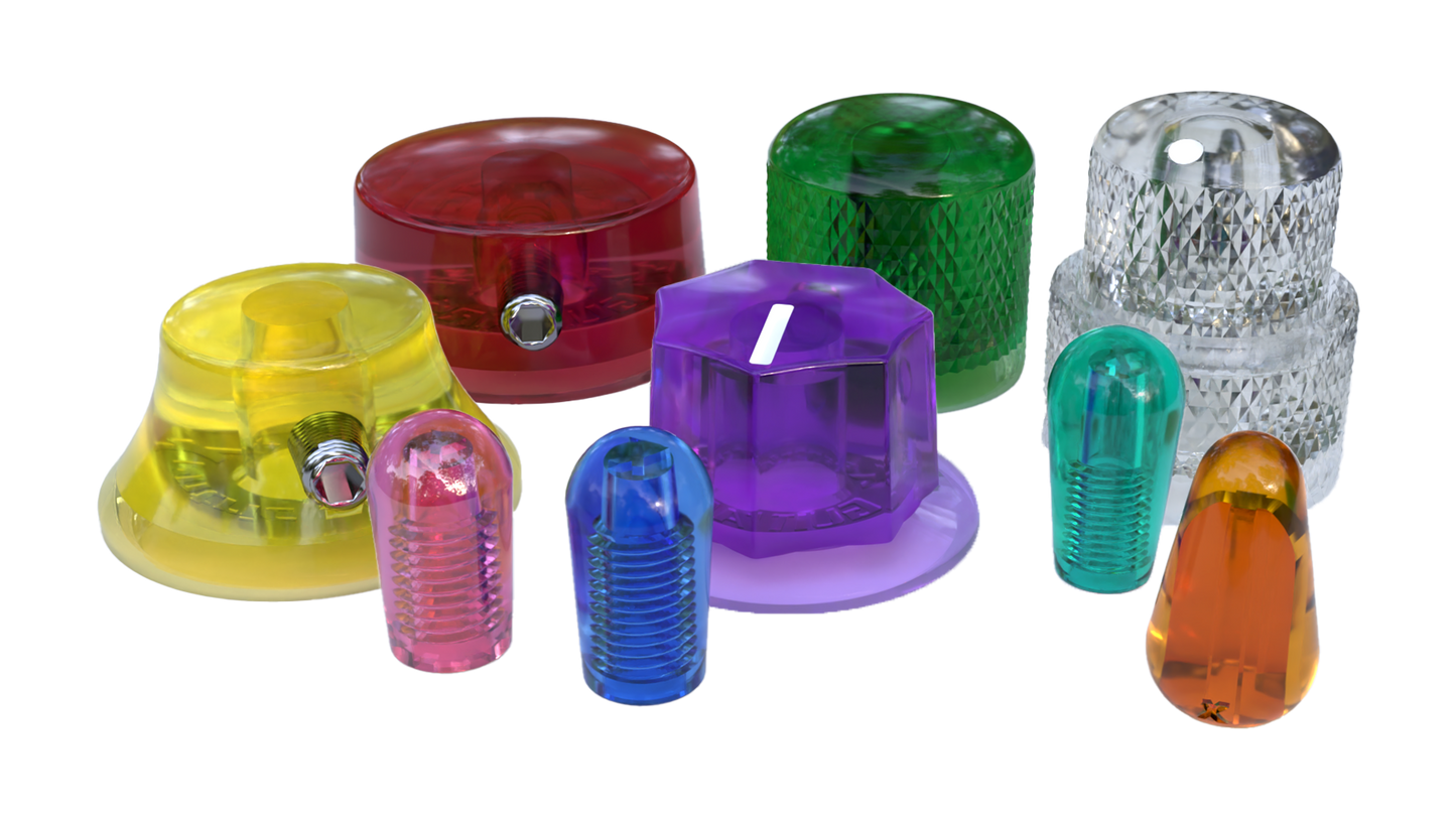 Xentric Guitars® - CRYSTAL CLEAR™ Series Resin Knobs and Switch Caps