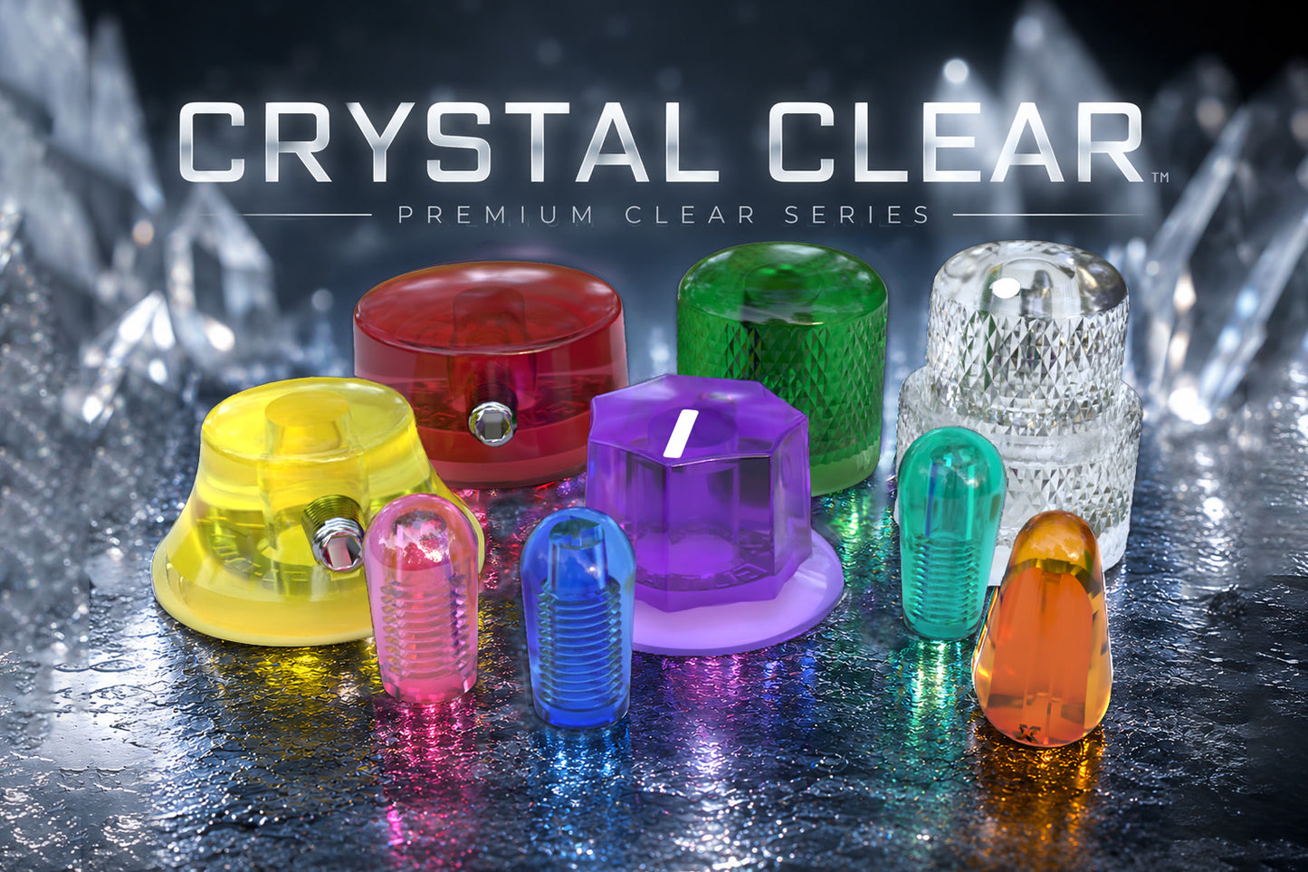 Xentric Guitars® - CRYSTAL CLEAR™ Series Resin Knobs and Switch Caps