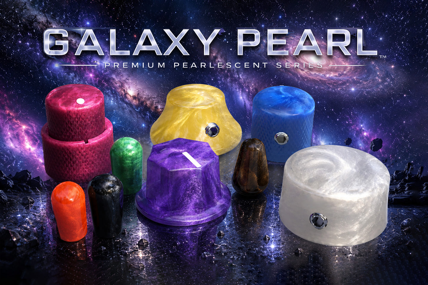 Xentric Guitars® - GALAXY PEARL™ Series Resin Knobs and Switch Caps