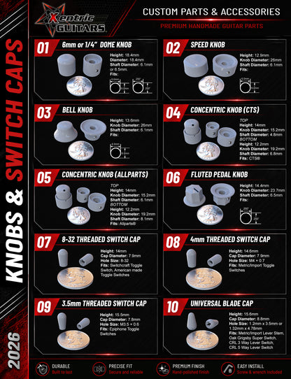 Xentric Guitars® - IGNITE™ Series Resin Knobs and Switch Caps
