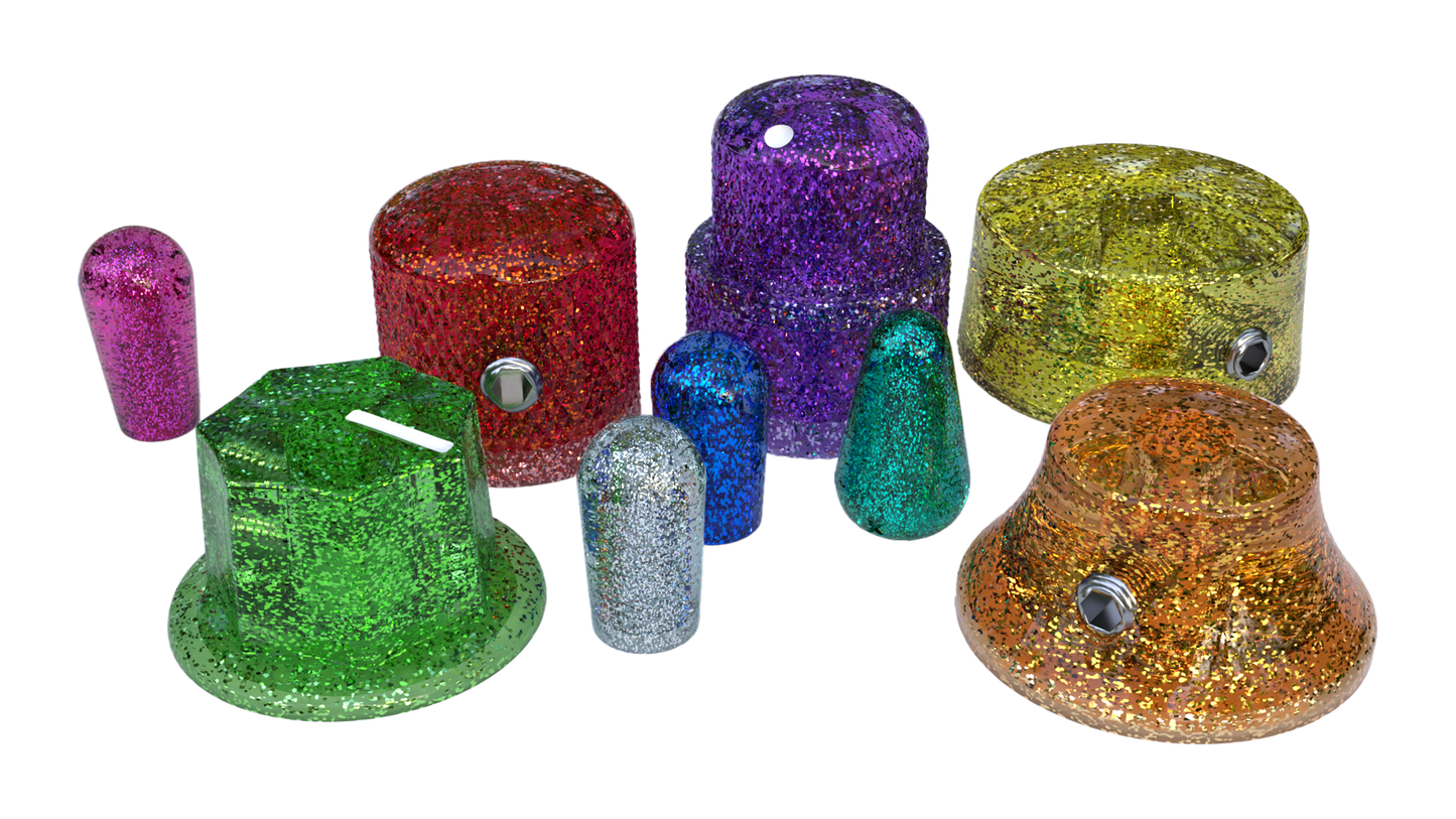 Xentric Guitars® - METAL FLAKE™ Series Resin Knobs and Switch Caps