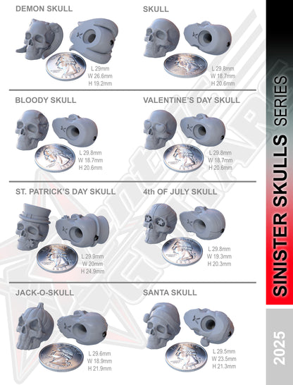 Xentric Guitars - SINISTER SKULLS Series Resin Guitar Knobs